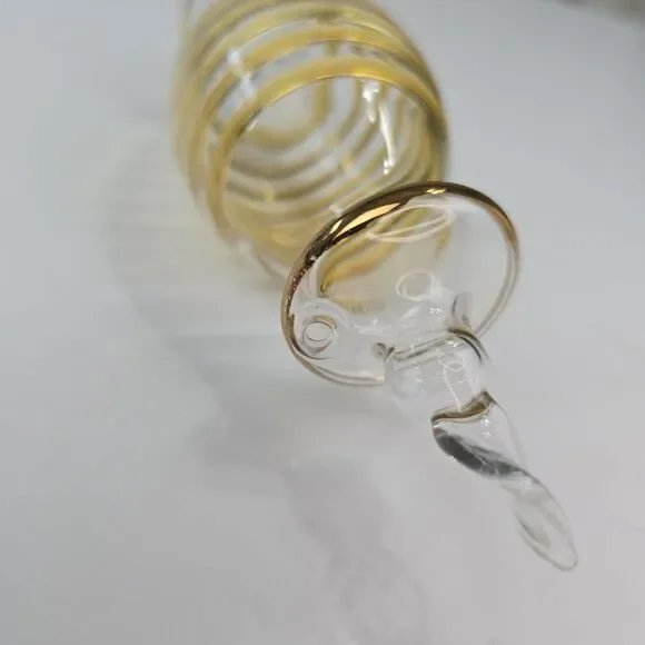 Gold Swirl Blown Glass Finial Christmas Ornament - Picture 4 of 5
